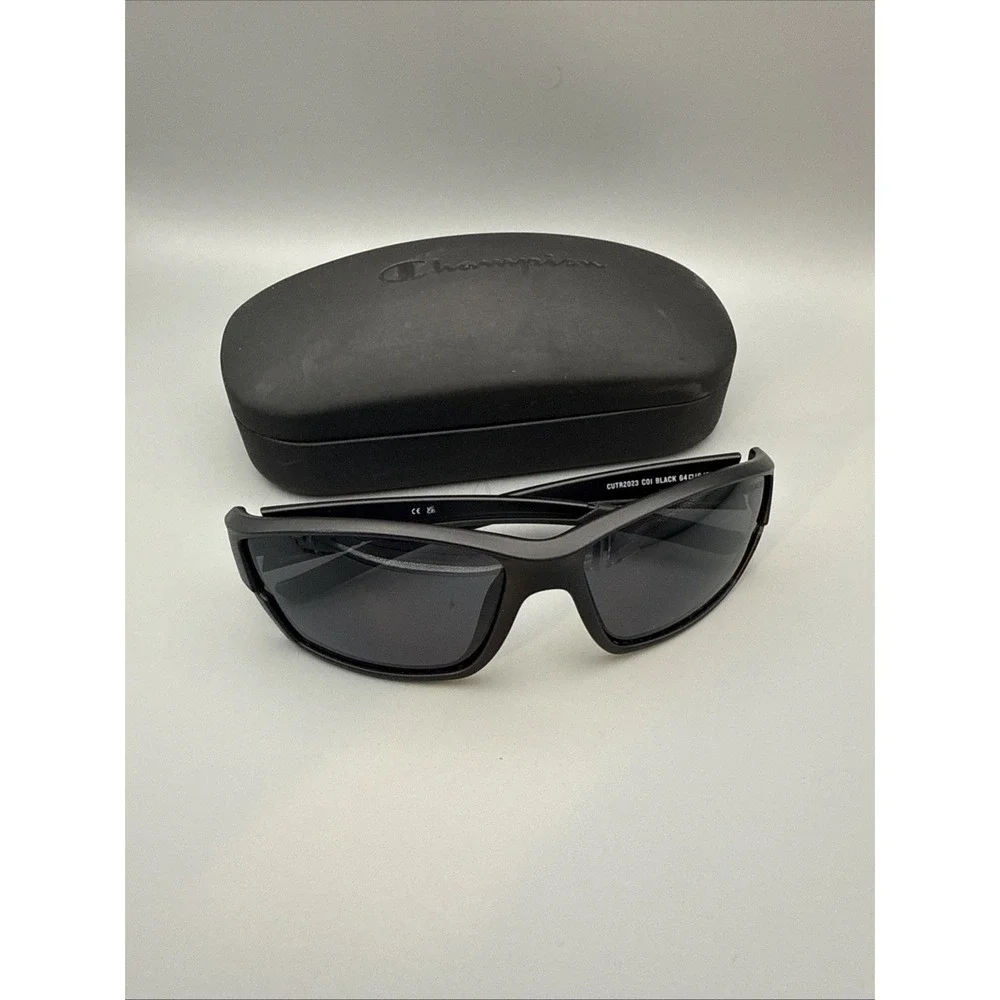 Champion CUTR2023 C01 Black HD Polarized 64-16-137mm Sunglasses & Hard Case MINT